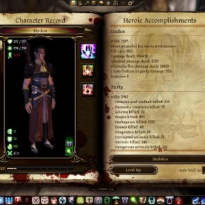 Final char Origins... Was an all Magic build, with one point in Cunning so I could get Master Coercion with fade bonuses.