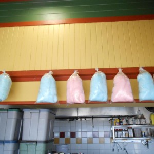 Cotton candy all in a row