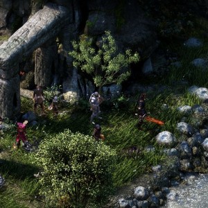 Screenshot from the "Dyrford Crossing" wilderness area in Pillars of Eternity