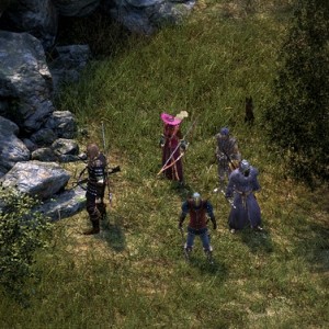 Screenshot from the "Woodend Plains" wilderness area in Pillars of Eternity