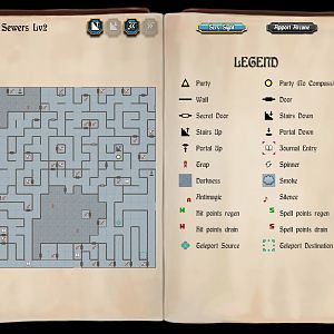 Bard's Tale 1 Remastered - Sewers, Level 2 Map