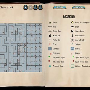 Bard's Tale 1 Remastered - Sewers, Level 3 Map
